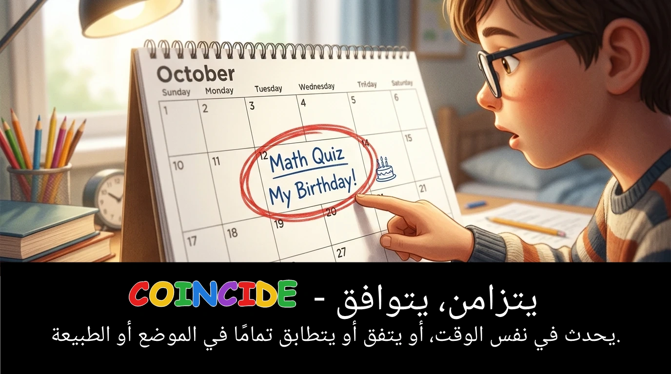 Arabic Illustration for coincide